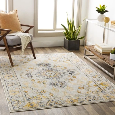 Delney Oriental Area Rug,5'3" x 7'1",Yellow - Image 1 of 4