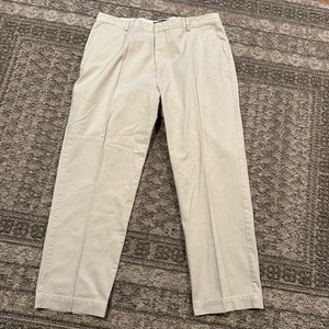 Pantalones chinos clásicos Polo Ralph Lauren para hombre 40x30 caqui plisados delanteros 100 % algodón - Imagen 1 de 7
