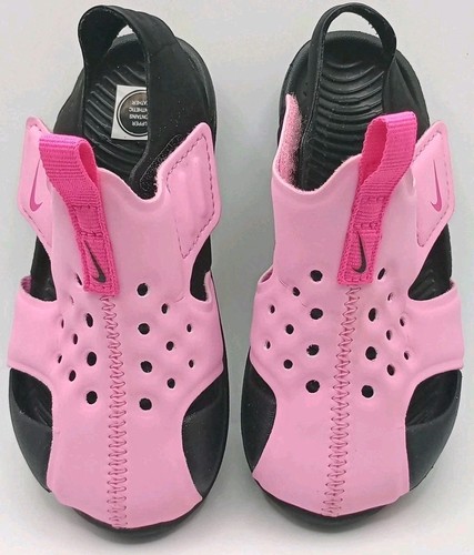 Sandali da acqua Nike Sunray Protect 2 Hyper rosa e neri punta chiusa bambino taglia 7C