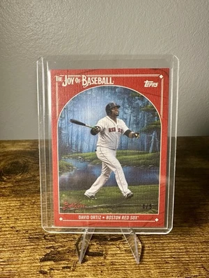 2023 Topps xBob Ross the Joy of Baseball David Ortiz #2 Bright Red Canvas SSP /5 - Image 1 of 3