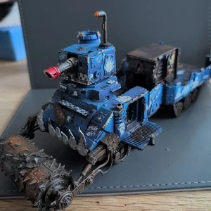 Warhammer 40k Space Ork Converted Battlewagon With Magnetized Deffrolla Painted - Picture 1 of 15