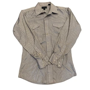 Camisa Panhandle Slim Para Hombres Gris Brillante Plateada 15.5 M Perla Snap Western Rodeo - Imagen 1 de 9