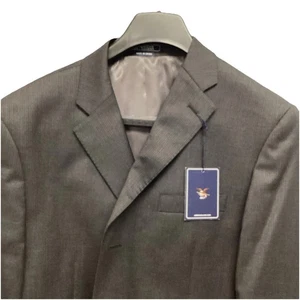 42R JC Penny America Living grau Nadelstreifen Anzug Jacke und Hose, - Bild 1 von 24