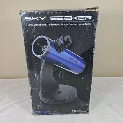 Carson SkySeeker 15x-37.5x Newtonian Reflector Beginner Telescope with Universal - Image 1 of 4
