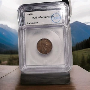 1918 ICG -GENUINE LAMINATED ERROR COIN - Picture 1 of 4