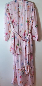 Victoria’s Secret 2 Piece Nightgown Robe Set Pink Floral Nightgown Sz M Robe O/S - Picture 1 of 12