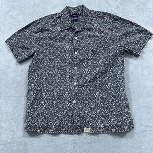 Vintage Structure Button Shirt Men Medium Surf Tropical Short Sleeve Multi Black - Picture 1 of 7