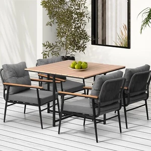 Livsip Outdoor Dining Set Patio Furniture Garden Table and Chairs 4 Seater - Picture 1 of 10