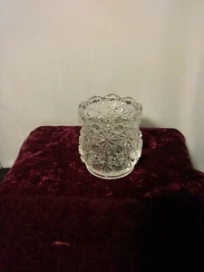 Margherita e bottone votivo vintage in vetro trasparente  - Foto 1 di 6