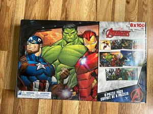 Marvel Avengers 8 Puzzle Pack - 100 Pieces Each - Brand New Sealed - Picture 1 of 2