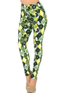 Leggings bufón limas/limón suerte de los tréboles irlandeses lima para adultos - Imagen 1 de 3