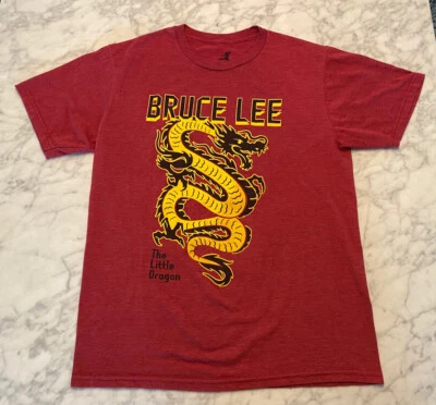 Camiseta Bruce Lee El Pequeño Dragón Talla Mediana Roja Amarilla Hong Kong Película MMA Foto 1 de 4