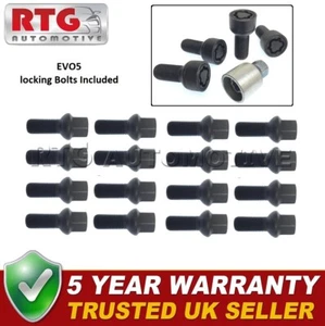 16x Bolts Black + 4x EVO5 Locking Bolts For Volkswagen Bora 1998-2005 (Steel) - Picture 1 of 1