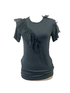 Nordstrom NWT Blue ish Green dressier tee with lace detail XS S - Picture 1 of 6