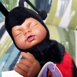 Vtg Anne Geddes Baby Ladybugs Plush Doll African American Bead Filled Collection - Picture 1 of 8