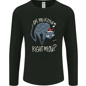 Divertida Camiseta Navidad Gato Bah Humbug Navidad Hombre Manga Larga - Imagen 1 de 4