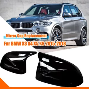 Coppia calotte specchietti neri alloggiamento per BMW X5 F15 X6 F16 2015-19 DHL - Foto 1 di 7