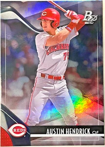 2021 BOWMAN PLATINUM TOP PROSPECTS #TOP91 AUSTIN HENDRICK CINCINNATI REDS - Picture 1 of 2