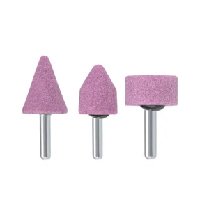Pietra abrasiva punti set cromo corindone Mola con 1/4" gambo 3 pz - Zdjęcie 1 z 2