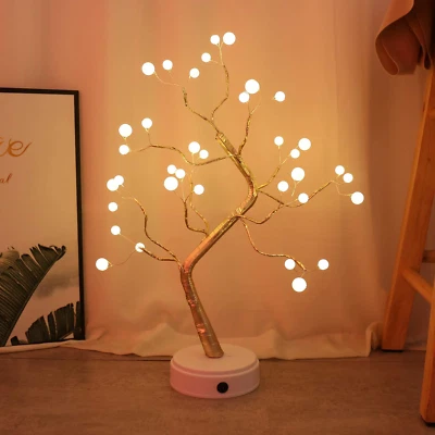 Led Desk Tree Lamp 36 Pearl LED Light for Home, Bedroom Battery Powered - Image 1 of 4