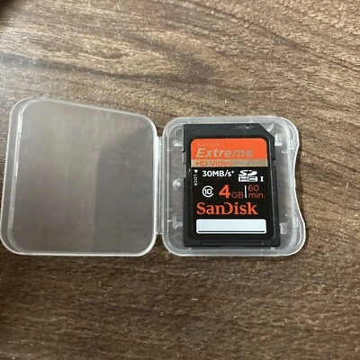 SanDisk Extreme 4GB SDHC Class Memory Card - 30MB/s, HD Video, - Image 1 of 2