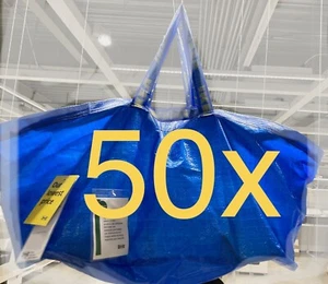 50er Set Ikea Fratka Einkaufstasche blau groß stabile Wäsche robust - Bild 1 von 1