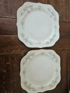 2 VINTAGE HOMER LAUGHLIN EGGSHELL GEORGIAN G3370 -SQUARE SALAD PLATES 8" - Picture 1 of 6