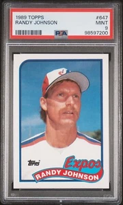 1989 Topps Randy Johnson HOF ROOKIE RC #647 PSA 9 MINT - Picture 1 of 2