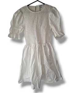 NWT miss guided White Shirred Bust Frill Sleeve Dress uk 10 - Bild 1 von 8