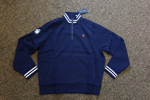New Ralph Lauren Polo Golf Men's 1/4 Zip Pullover - LARGE - Navy Blue - Picture 1 of 4