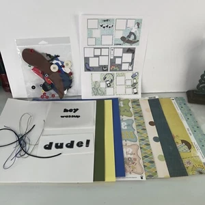 NEW hair dude, teen Scrapbooking Kit 12"x12" Papers W/Embellishments - Picture 1 of 12