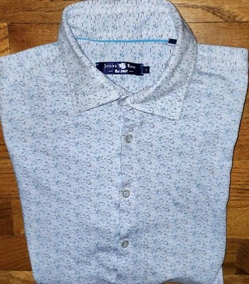 Mens New Stone Rose Size 2 Short Sleeve Button Down Shirt - Image 1 of 3