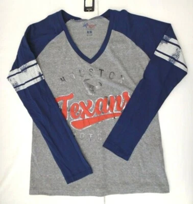 Houston Texans M Women's GIII 4her The Franchise V-Neck Long Sleeve Shirt 632 - Image 1 of 3