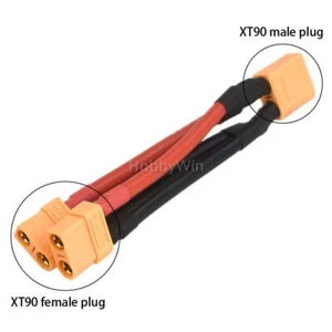 XT90 plug Parallel Connection Cable 8awg wire 1 Male 2 Female Increase Capacity - Bild 1 von 6