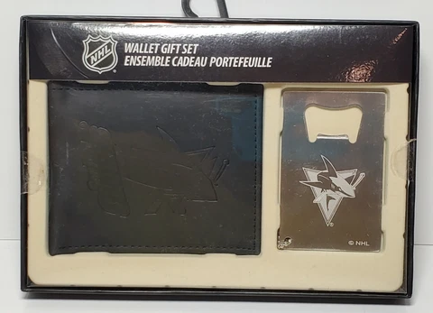 San Jose Sharks NHL Bi-Fold Wallet & Bottle Opener Gift Set Hockey Cover