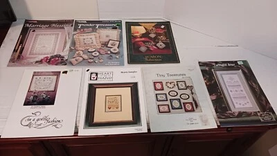 7 Cross Stitch Pattern Booklets - Wedding, Hearts FREE SHIPPING - Image 1 of 3