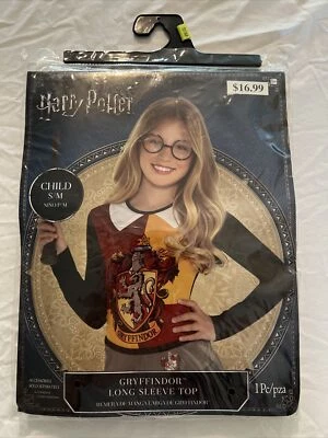 Harry Potter Gryffindor Long Sleeve Top, Child S/M Halloween Costume, Up Size 10 - Image 1 of 4