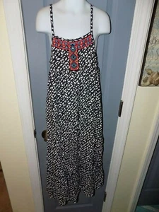 Justice Black & White Tribal Print Maxi Dress Size 8 Girl's EUC - Picture 1 of 3