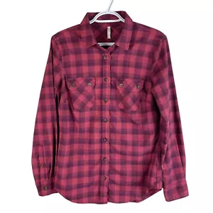 Mountain Khakis Womens Flannel Shirt Small Red Plaid Polyester Wool Blend - Picture 1 of 6