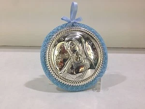 Capoculla Madonna in argento rotondo GUERRINI L539C regalo nascita - Foto 1 di 1