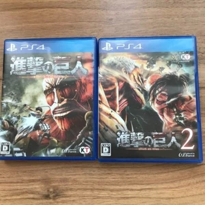 Ps4 Attack On Titan 1 and 2 Set　 Japan Version USED - Picture 1 of 2