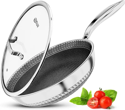 Padella Premium Con Coperchio - 30 Cm/ 12 Pollici - Antiaderente | Resistente Ai - Immagine 1 di 4