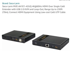 Enforcer HDMI Extender 4K @60Hz HDMI Over Single Cat6 Extender With USB 2.0 - Picture 1 of 3