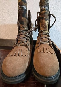 NORTHLAKE GORE-TEX BROWN LEATHER THINSULATE CAMO HUNTING MENS 10M BOOTS EUC - Picture 1 of 10