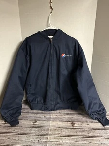 Vintage Pepsi Aramark Jacket Navy Canvas Unisex Size 1XLR - Picture 1 of 12