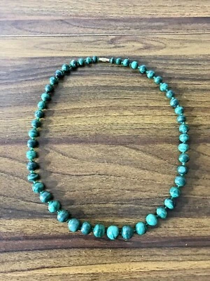 Collar Malaquita Verde Vintage Graduado Redondo Cuentas Hebra  Foto 1 de 4