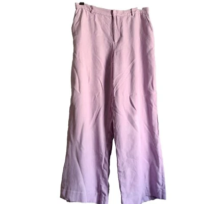 Pantalones LAUREN RALPH LAUREN Vintage 100% SEDA Y2K Púrpura Pierna Recta 8P Foto 1 de 4