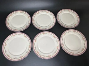 6 Vintage Lenox Amethyst 10.75" Dinner Plates Purple Band, Floral, Platinum Trim - Picture 1 of 5