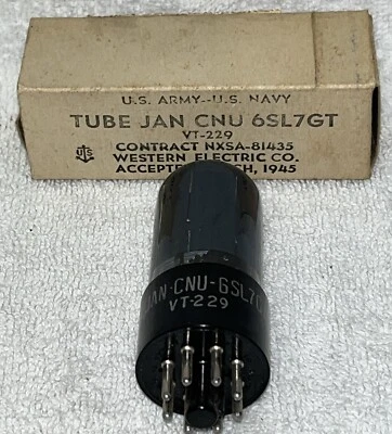 Новый из старых запасов новый в коробке 1945 National Union JAN-CNU-6SL7GT/VT-229 вакуумная трубка Amplitrex тест - Изображение 1 из 4