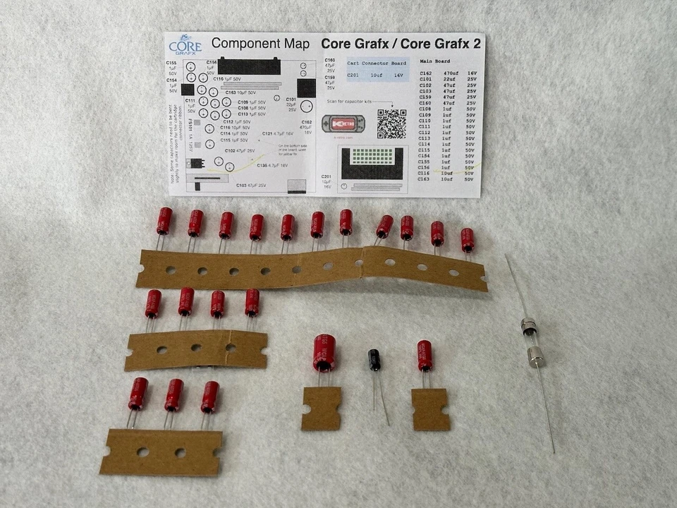 Capacitor and Fuse Replacement Kit for NEC PC Engine Consoles - Image 1 of 2